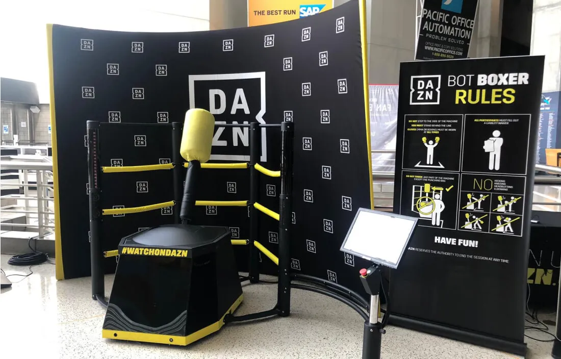 Boxing machine event customized to brand